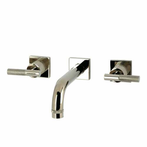 Kingston Brass KS6126KNL Convergent Double-Handle 3-Hole Wall Mount Faucet, Polished Nickel