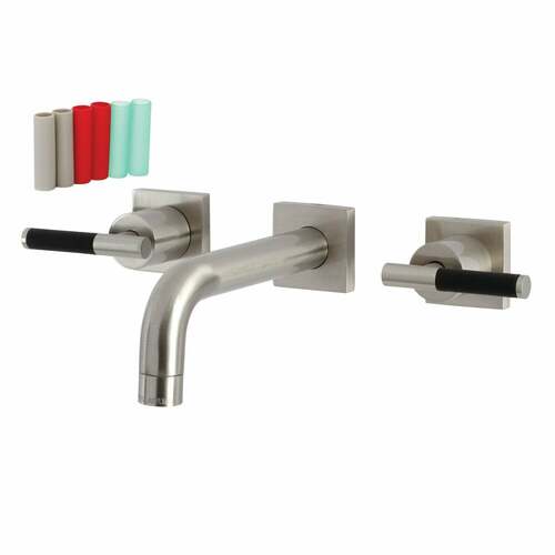 Kingston Brass KS6128CKL Kaiser Brushed Nickel Double-Handle Wall Mount Bathroom Faucet