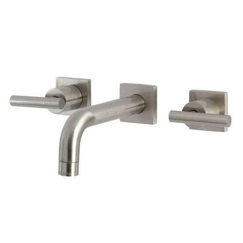 Kingston Brass KS6128CML Manhattan Double-Handle Wall-Mount Bathroom Faucet, Brushed Nickel
