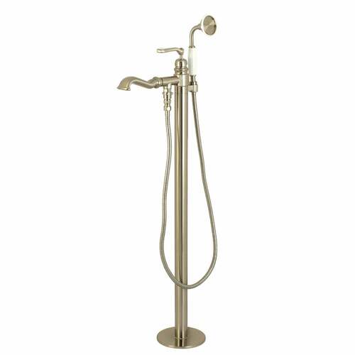 Kingston Brass KS7018RL Royale Brushed Nickel Freestanding Tub Faucet with Hand Shower