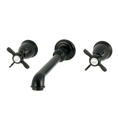 Kingston Brass KS7020BEX Essex Matte Black Two-Handle Wall Mount Roman Tub Faucet