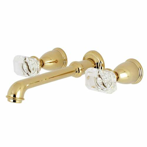 Kingston Brass KS7022KRL Krystal Onyx Wall Mount Roman Tub Faucet, Polished Brass