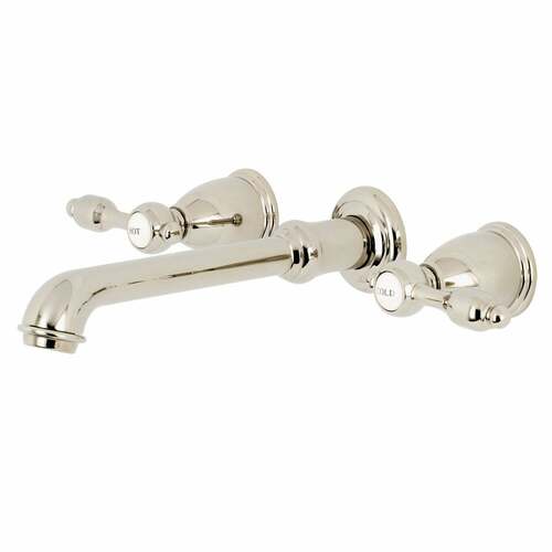 Kingston Brass KS7026TAL Tudor Two-Handle Wall Mount Roman Tub Faucet in Polished Nickel