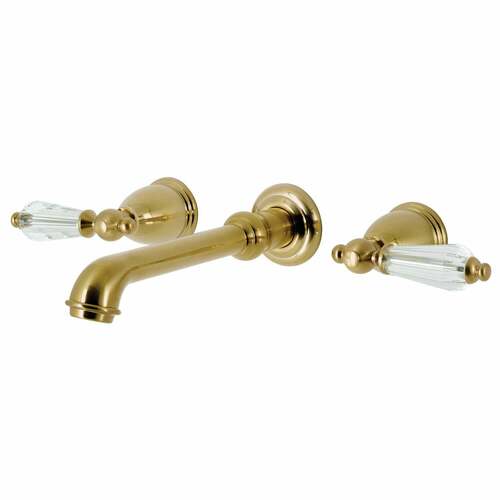 Kingston Brass KS7027WLL Wilshire Two-Handle Wall Mount Roman Tub Faucet, Brushed Brass