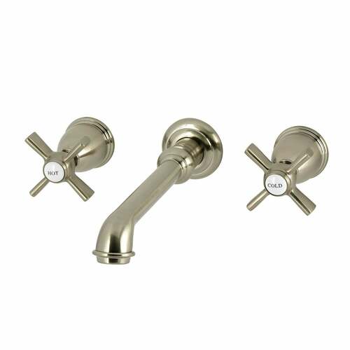 Kingston Brass KS7028ZX Millennium Brushed Nickel Two-Handle Wall Mount Roman Tub Faucet