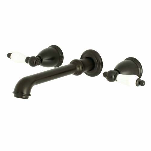 Kingston Brass KS7125PL English Country Double-Handle Wall-Mount Faucet, Oil Rubbed Bronze