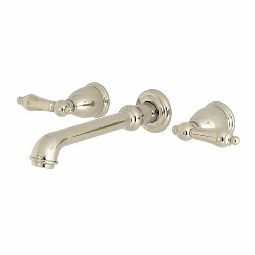 Kingston Brass KS7126AL English Country Double-Handle Wall Mount Faucet, Polished Nickel