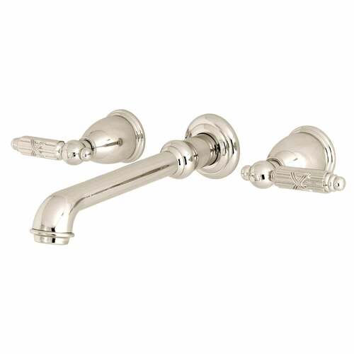 Kingston Brass KS7126GL Georgian Polished Nickel Double-Handle Wall Mount Bathroom Faucet