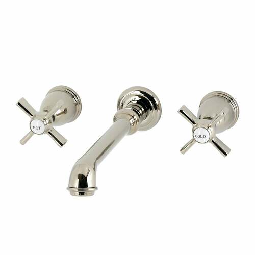 Kingston Brass KS7126ZX Millennium Double-Handle Wall Mount Bathroom Faucet, Polished Nickel