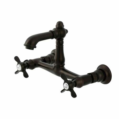 Kingston Brass KS7255BEX Essex Double-Handle Wall Mount Bathroom Faucet, Oil Rubbed Bronze