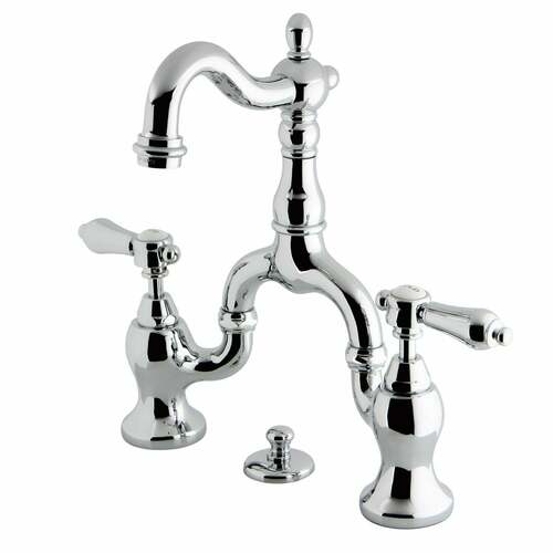 Kingston Brass KS7971BAL Heirloom Bridge Bathroom Faucet with Brass Pop-Up, Polished Chrome