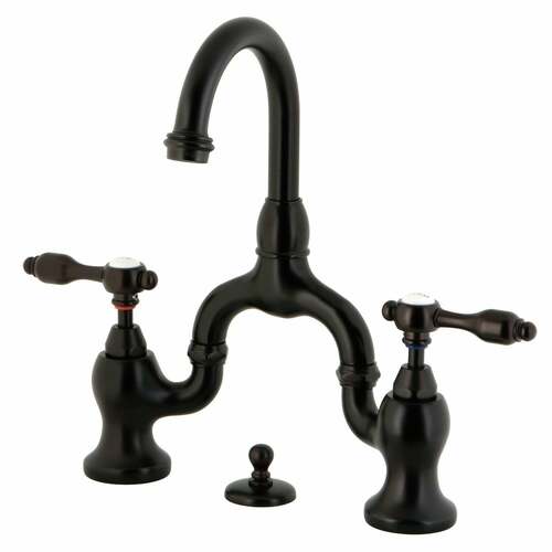 Kingston Brass KS7995TAL Tudor Bridge Bathroom Faucet, Brass Pop-Up, Oil Rubbed Bronze