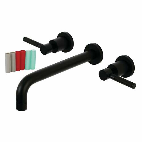 Kingston Brass KS8020DKL Kaiser Matte Black Two-Handle Wall Mount Roman Tub Faucet