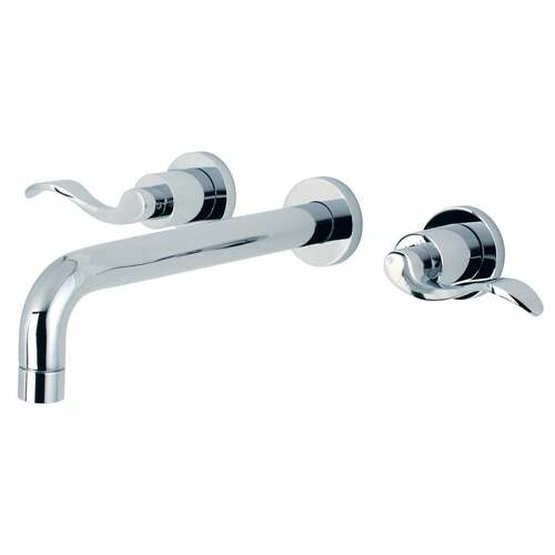 Kingston Brass KS8021DFL NuWave Polished Chrome Two-Handle Wall Mount Roman Tub Faucet