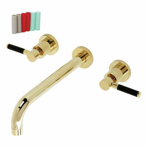 Kingston Brass KS8022DKL Kaiser Polished Brass Two-Handle Wall Mount Roman Tub Faucet