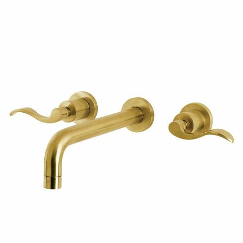 Kingston Brass KS8027DFL NuWave Brushed Brass Two-Handle Wall Mount Roman Tub Faucet