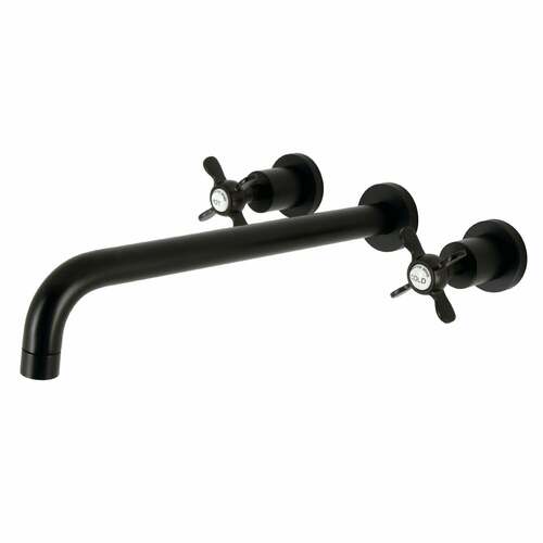Kingston Brass KS8040BEX Essex Matte Black Two-Handle Wall Mount Roman Tub Faucet