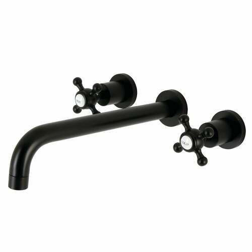 Kingston Brass KS8050BX Metropolitan Matte Black Two-Handle Wall Mount Roman Tub Faucet