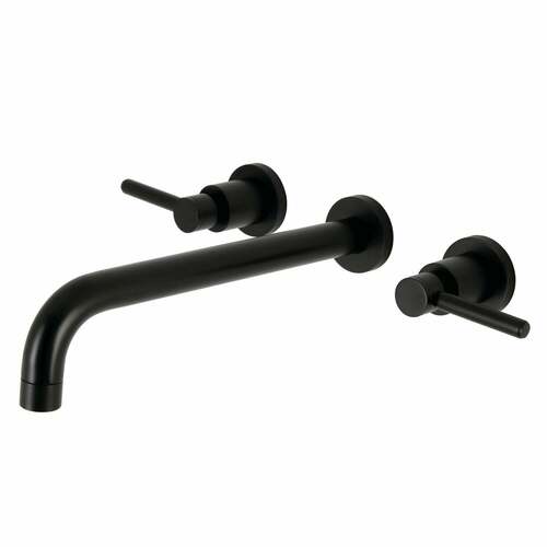 Kingston Brass KS8050DL Concord Matte Black Two-Handle Wall Mount Roman Tub Faucet