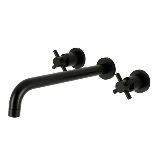Kingston Brass KS8050DX Concord Matte Black Two-Handle Wall Mount Roman Tub Faucet