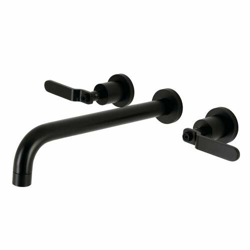Kingston Brass KS8050KL Whitaker Matte Black Two-Handle Wall Mount Roman Tub Faucet