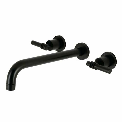 Kingston Brass KS8050ML Milano Matte Black Two-Handle Wall Mount Roman Tub Faucet