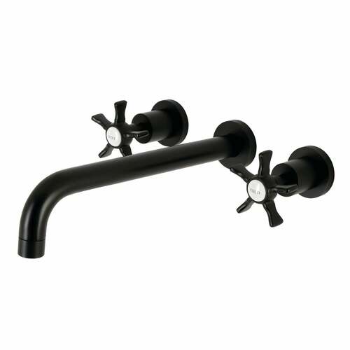 Kingston Brass KS8050NX Hamilton Matte Black Two-Handle Wall Mount Roman Tub Faucet
