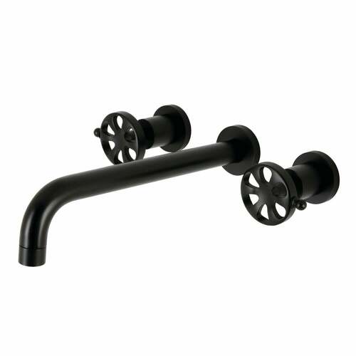 Kingston Brass KS8050RX Belknap Matte Black Two-Handle Wall Mount Roman Tub Faucet