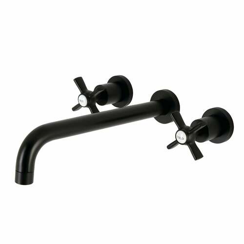 Kingston Brass KS8050ZX Millennium Matte Black Two-Handle Wall Mount Roman Tub Faucet
