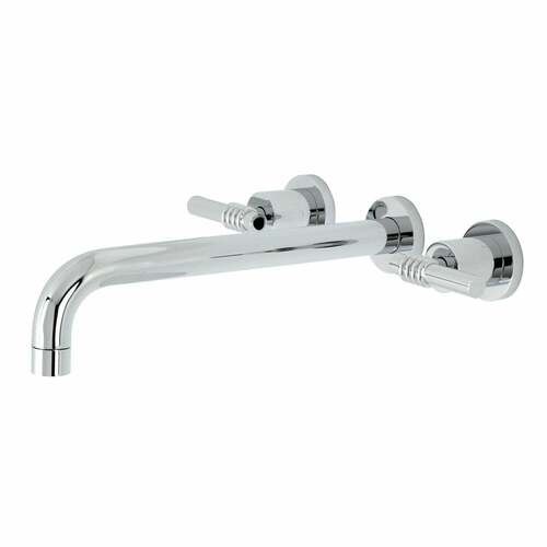 Kingston Brass KS8051ML Milano Two-Handle Wall-Mount Roman Tub Faucet, Polished Chrome