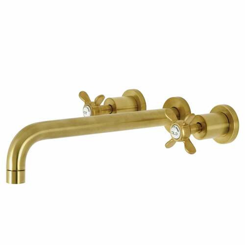 Kingston Brass KS8057BEX Essex Brushed Brass Two-Handle Wall Mount Roman Tub Faucet