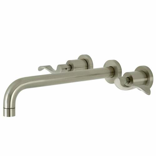 Kingston Brass KS8058DFL NuWave Brushed Nickel Two-Handle Wall Mount Roman Tub Faucet