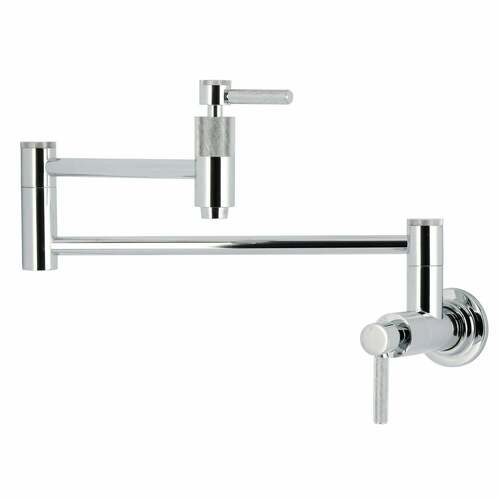 Kingston Brass KS8101KNL Convergent Wall Mount Pot Filler Faucet, 2 Handles, Polished Chrome