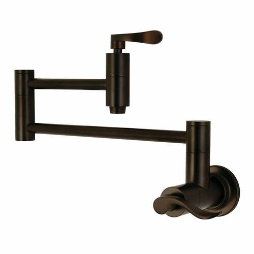 Kingston Brass KS8105DFL NuWave Wall-Mount Pot Filler Faucet, Oil Rubbed Bronze