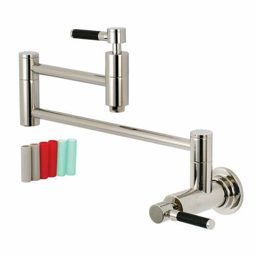 Kingston Brass KS8106DKL Kaiser Wall-Mount Pot Filler Faucet, Polished Nickel