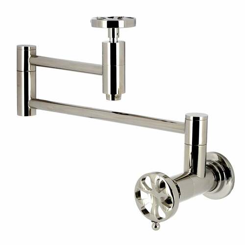 Kingston Brass KS8106RX Belknap Wall Mount Pot Filler Faucet in Polished Nickel