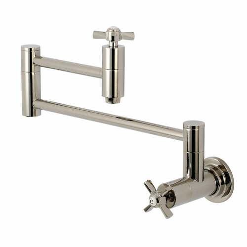 Kingston Brass KS8106ZX Millennium Wall-Mount Pot Filler Faucet, Polished Nickel