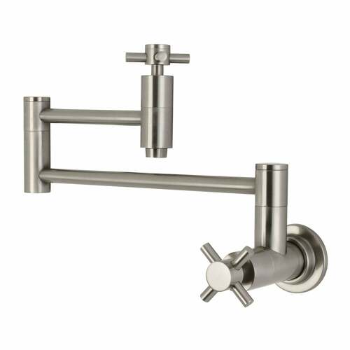 Kingston Brass KS8108DX Concord Brushed Nickel Wall Mount Pot Filler Faucet
