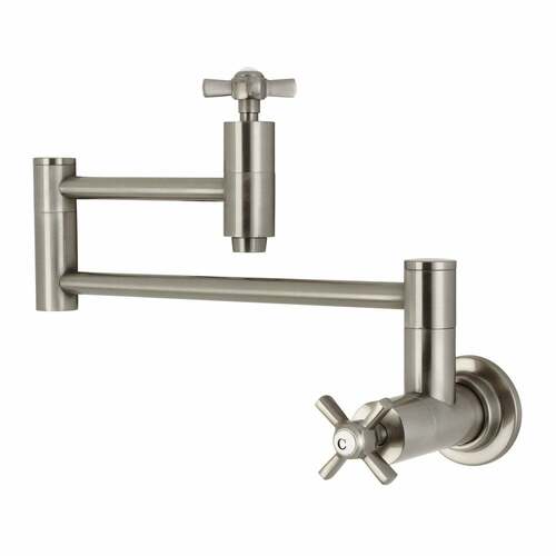 Kingston Brass KS8108ZX Millennium Brushed Nickel Wall Mount Pot Filler Faucet