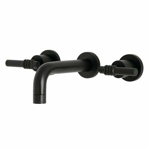 Kingston Brass KS8120ML Milano Matte Black Double-Handle Wall Mount Bathroom Faucet