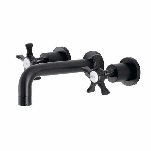 Kingston Brass KS8120NX Hamilton Matte Black Double-Handle Wall Mount Bathroom Faucet