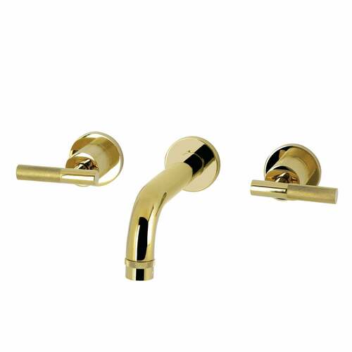 Kingston Brass KS8122KNL Convergent Double-Handle Wall Mount Bathroom Faucet, Polished Brass