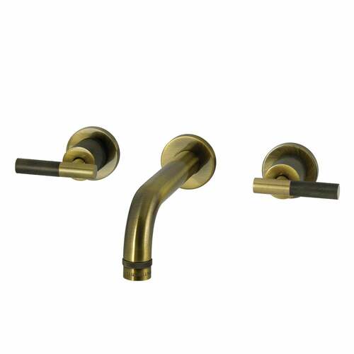 Kingston Brass KS8123KNL Convergent Double-Handle Wall Mount Bathroom Faucet, Antique Brass