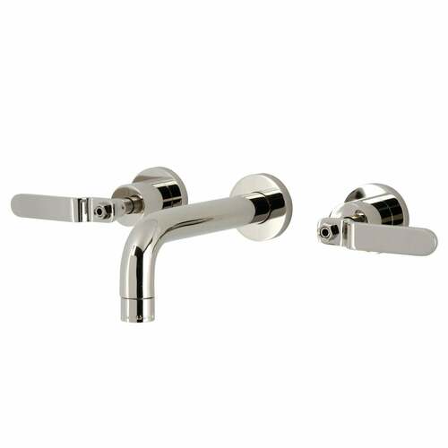 Kingston Brass KS8126KL Whitaker Double-Handle Wall Mount Bathroom Faucet in Polished Nickel