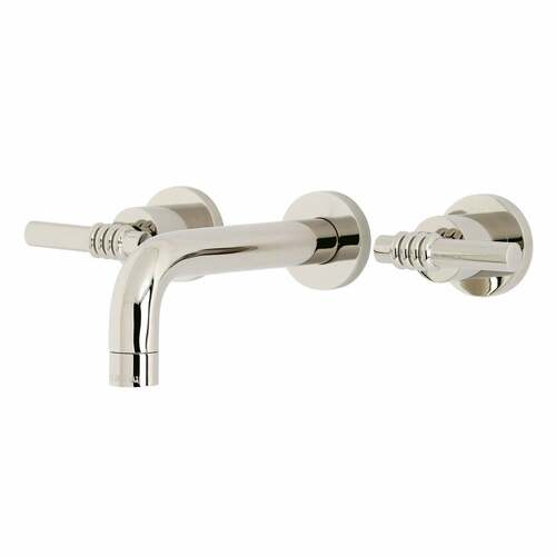 Kingston Brass KS8126ML Milano Double-Handle Wall Mount Bathroom Faucet in Polished Nickel