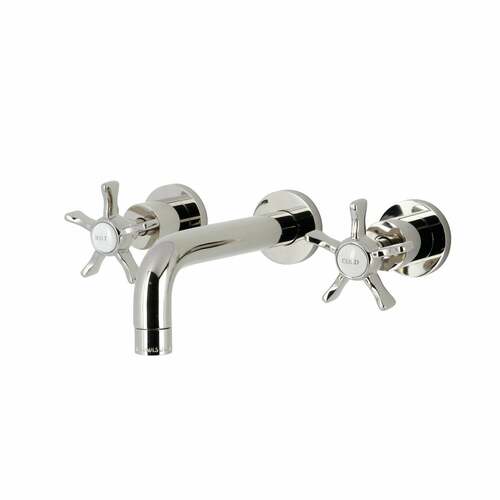 Kingston Brass KS8126NX Hamilton Double-Handle Wall-Mount Bathroom Faucet, Polished Nickel