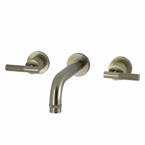 Kingston Brass KS8128KNL Convergent Double-Handle 3-Hole Wall-Mount Bathroom Faucet, Brushed Nickel