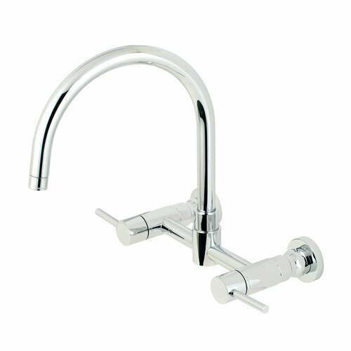 Kingston Brass KS8171DL Concord Double-Handle Wall-Mount Kitchen Faucet, Polished Chrome