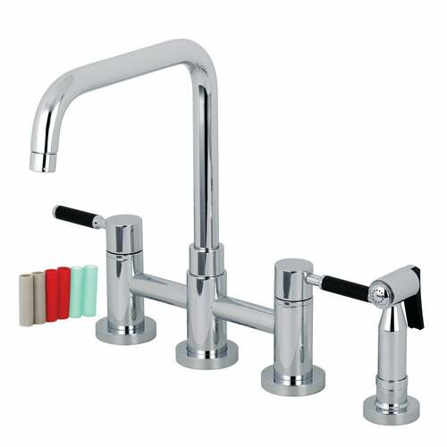Kingston Brass KS8281DKLBS Kaiser Polished Chrome Kitchen Faucet with Brass Side Sprayer