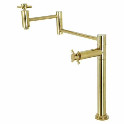 Kingston Brass KS8702DX Concord Polished Brass Deck Mount Pot Filler Faucet